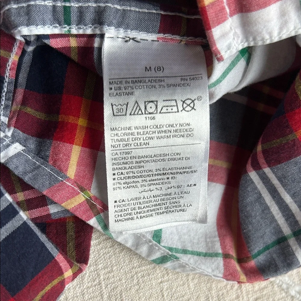 Old Navy Kids Checkered Button-Down Shirt - Red, Green, White